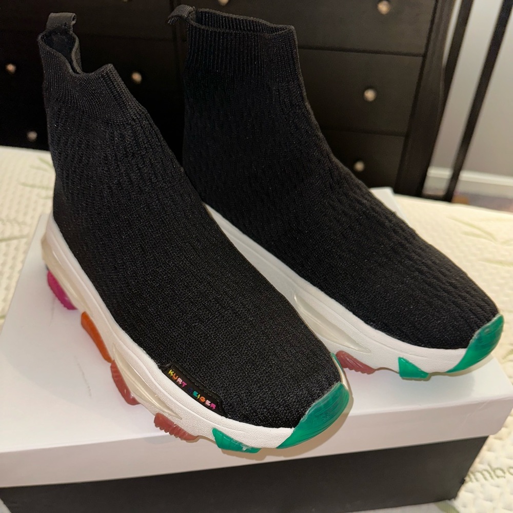 Kurt Geiger Lettie Sock Sneaker White Rainbow Sole *Rare* *Sold Out*